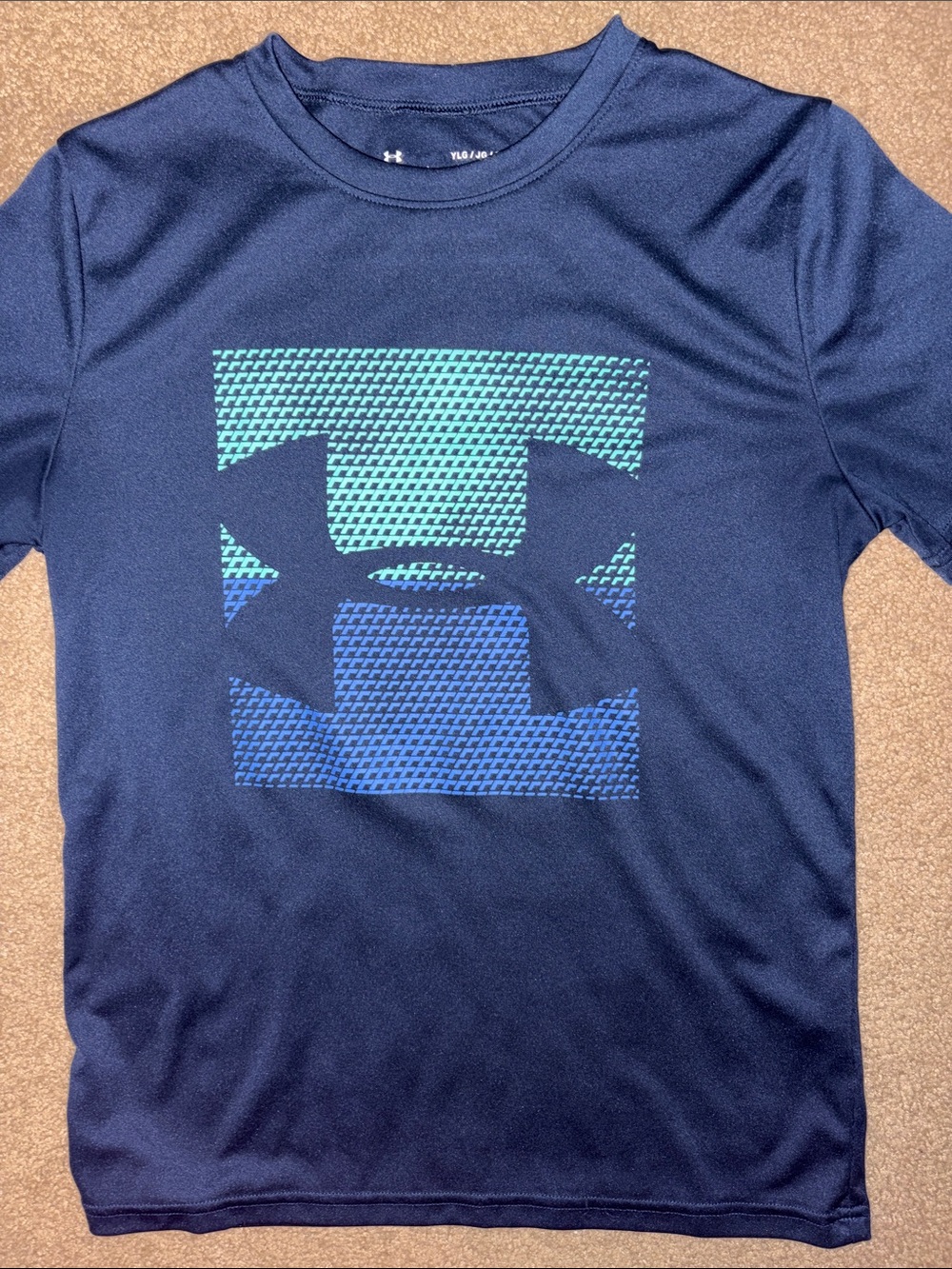 Under Armour Navy Blue Tee with Aqua-to-Blue Logo